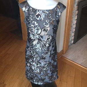 White House black market dress sequin gray